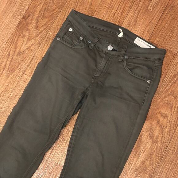 Rag & Bone Skinny Jeans in Distressed Fatigue Army Green Size 24 - Picture 3 of 12